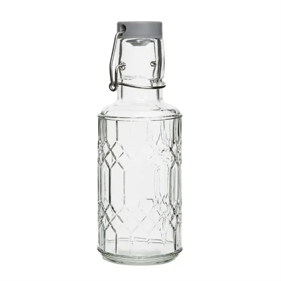 Geo-Glaswasserflasche mit Stopfen | 380 ml | (6 Stück)