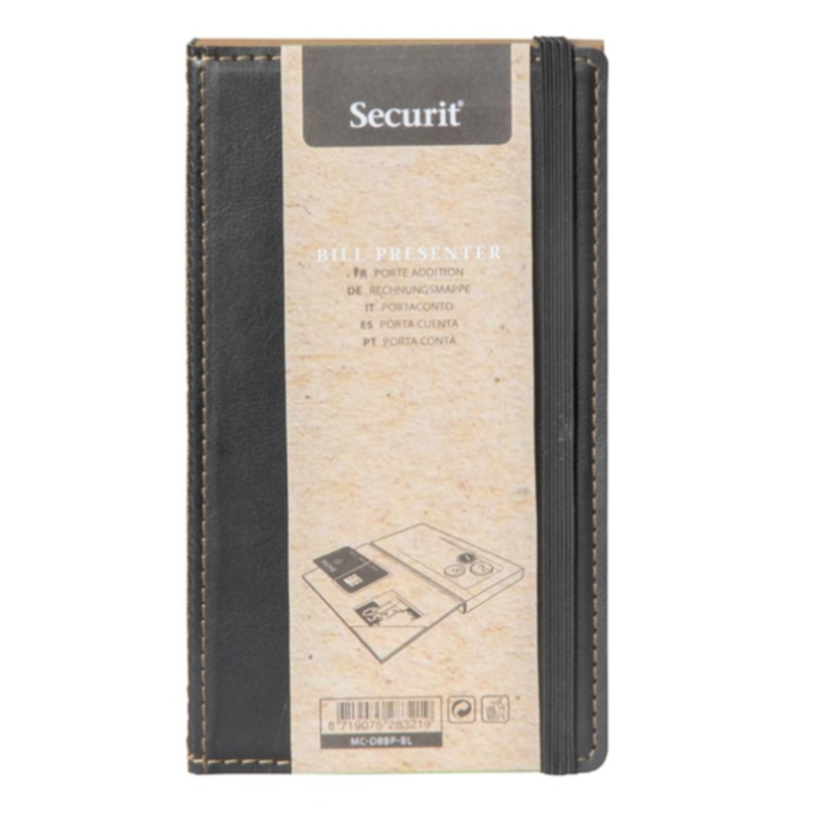 Présentoir à billets en cuir et bois tendance | 19,8 (l) x 11,3 (p) x 19 (h) cm