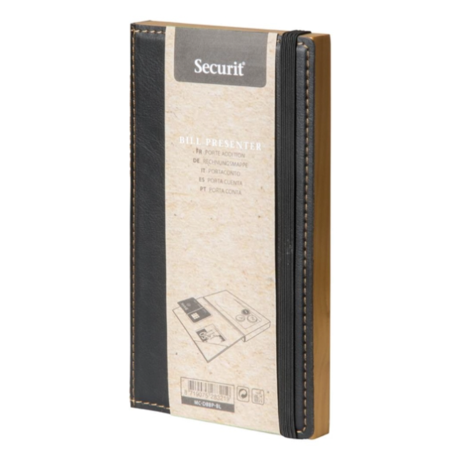 Trendy lederen houten rekening presentator | 19,8(b) x 11,3(d) x 19 (h)cm