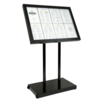 Securit  Coup de marteau noir | Blanc | 8 x présentoirs d'information A4 | Métal | 78 (l) x 9 (p) x 97 (h) cm