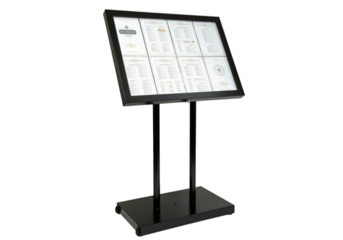  Securit Schwarzer Hammerschlag | Weiß | 8 x A4 Informationsdisplay | Metall | 78 (B) x 9 (T) x 97 (H) cm 