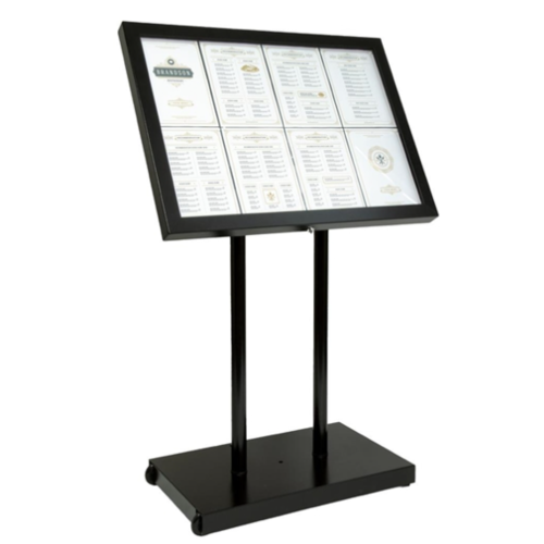 Securit Zwarte hamerslag | Wit | 8 x A4 informatiedisplay | Metaal |  78(b) x 9(d) x 97 (h)cm 