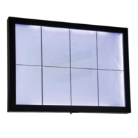 Schwarzer Hammerschlag | Weiß | 8 x A4 Informationsdisplay | Metall | 78 (B) x 9 (T) x 97 (H) cm