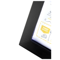 Schwarzer Hammerschlag | Weiß | 8 x A4 Informationsdisplay | Metall | 78 (B) x 9 (T) x 97 (H) cm