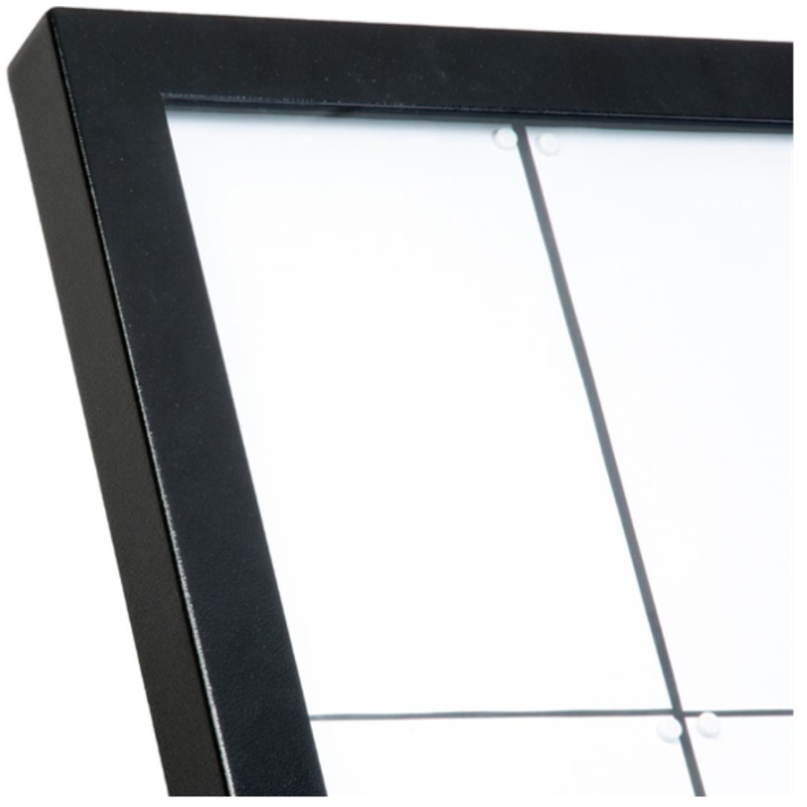 Zwarte hamerslag | Wit | 8 x A4 informatiedisplay | Metaal |  78(b) x 9(d) x 97 (h)cm