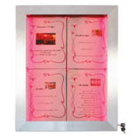 Coloured LEDs 4x A4 information display | Stainless steel | 59.5(w) x 11.1(d) x 85.3 (h)cm
