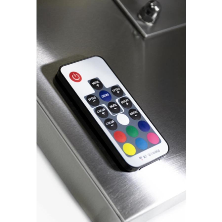 Coloured LEDs 4x A4 information display | Stainless steel | 59.5(w) x 11.1(d) x 85.3 (h)cm