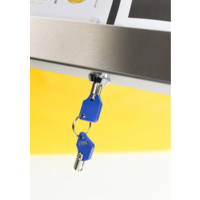 Coloured LEDs 4x A4 information display | Stainless steel | 59.5(w) x 11.1(d) x 85.3 (h)cm