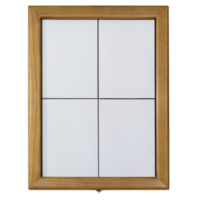 Teakweiße LED-Informationsanzeige 4x A4 | Metall & Holz