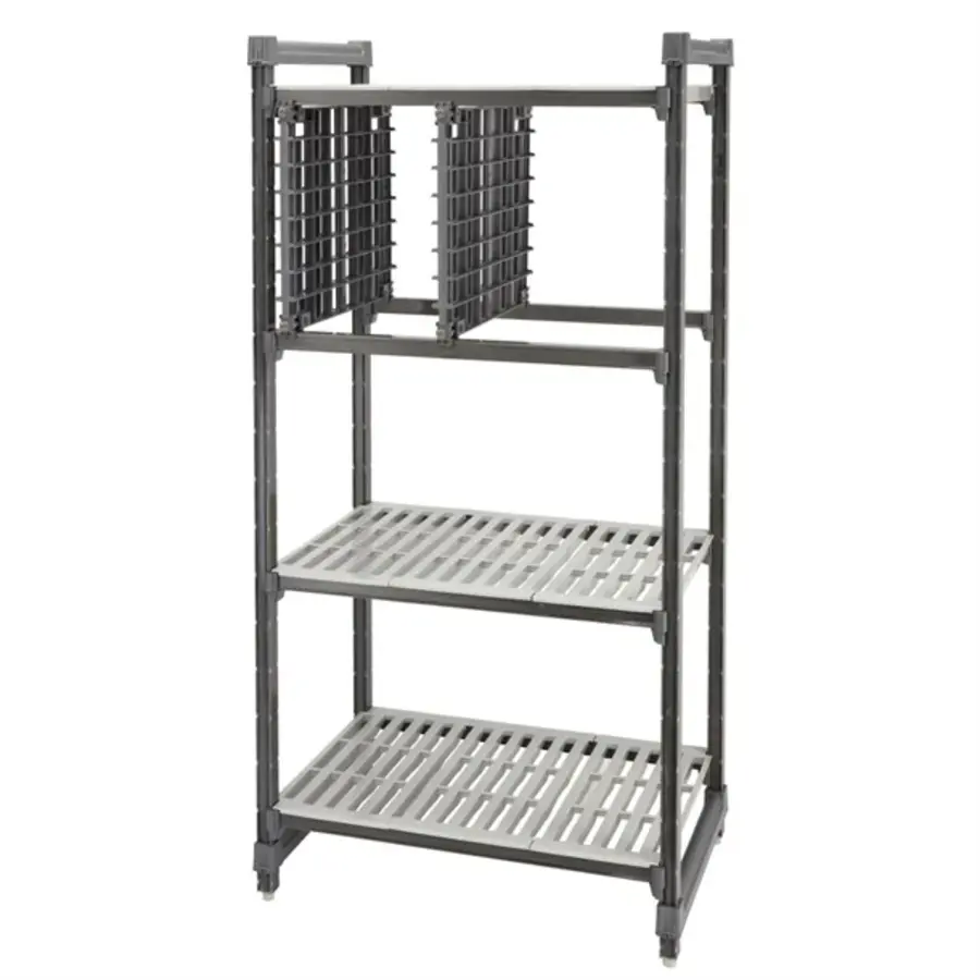 Universal-Lagerregal-Starterset Basics plus Fachböden | 52,5 (B) x 54,6 (T) x 12,1 (H) cm