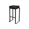 HorecaTraders Bar stool | Steel/Leatherette | Black | 2 pieces | Stackable | (OUTLET)