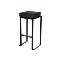 Bar stool | Steel/Leatherette | Black | 2 pieces | Stackable | (OUTLET)