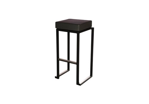  HorecaTraders Tabouret de bar | Acier/Cuir artificiel | Noir | 2 pièces | Empilable | (SORTIE) 