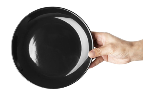  Olympia Assiette café coupe | Noir | Grès | 2,9 (h) x 20 (l) cm 