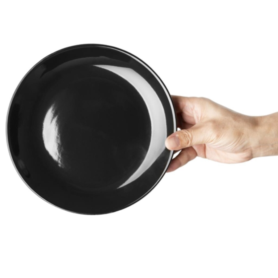 Cafe coupe plate | Black | Stoneware | 2,9(h) x 20(w)cm