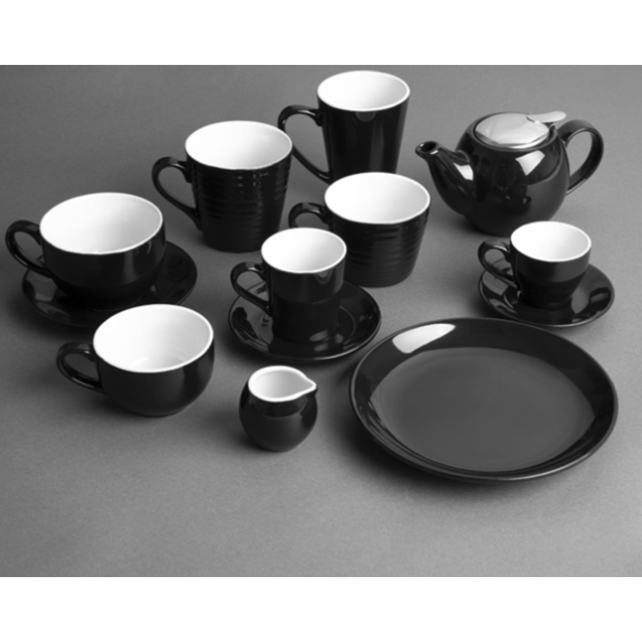 Cafe coupe plate | Black | Stoneware | 2,9(h) x 20(w)cm