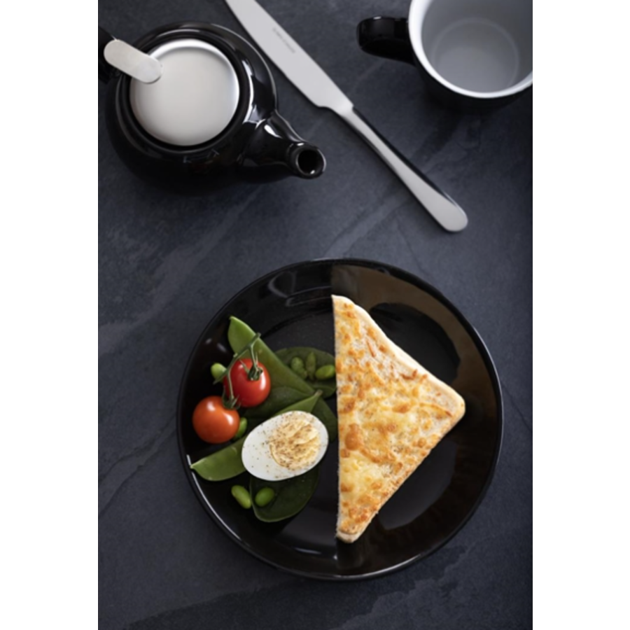 Cafe coupe plate | Black | Stoneware | 2,9(h) x 20(w)cm