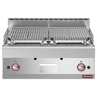 Lava stone grill - 1/1 module - Cast iron grid "double face"