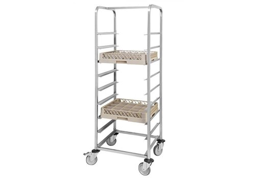  HorecaTraders Chariot à paniers pour lave-vaisselle | acier inoxydable | pour paniers | 64 (l) x 63,3 (p) x 171 (h) 