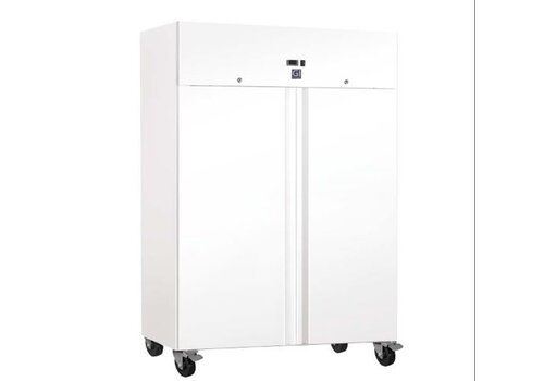  HorecaTraders Congélateur Gastro-Inox en acier blanc, refroidi statiquement avec ventilateur | 1200L | 134 (l) x 81 (p) x 200 (h) cm 
