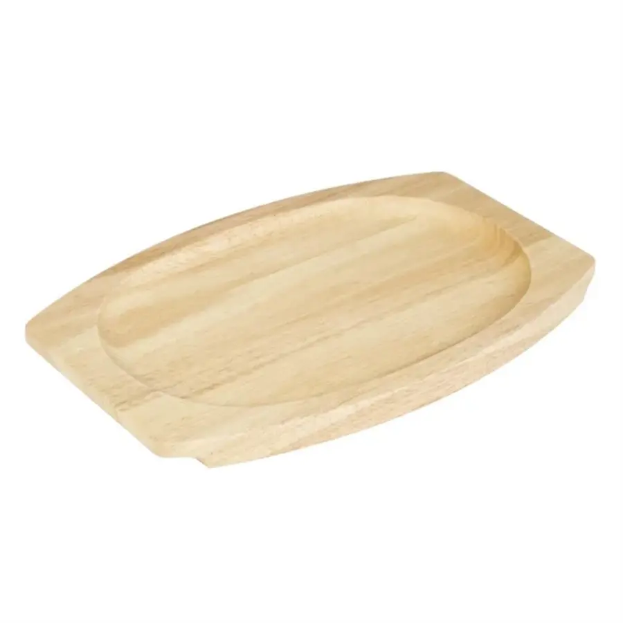 Plaque en hévéa pour poêle ovale en fonte | 335x205mm