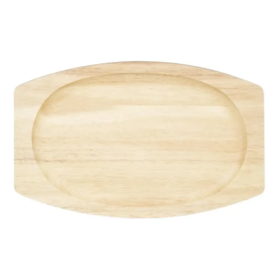 Plaque en hévéa pour poêle ovale en fonte | 335x205mm