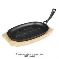 Plaque en hévéa pour poêle ovale en fonte | 335x205mm