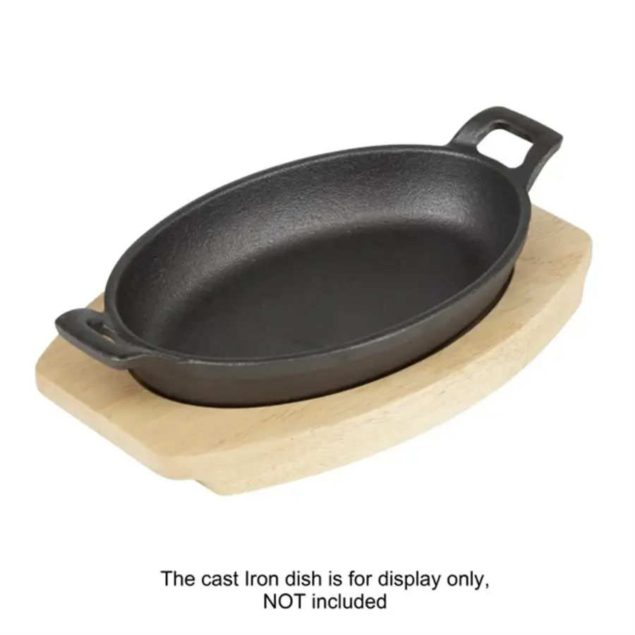 Hevea plate for cast iron oval ear dish | 230x135mm