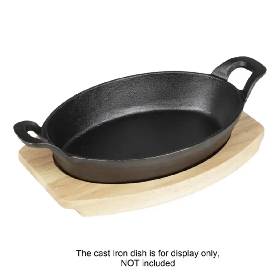 Hevea plate for cast iron oval ear dish | 260x165mm