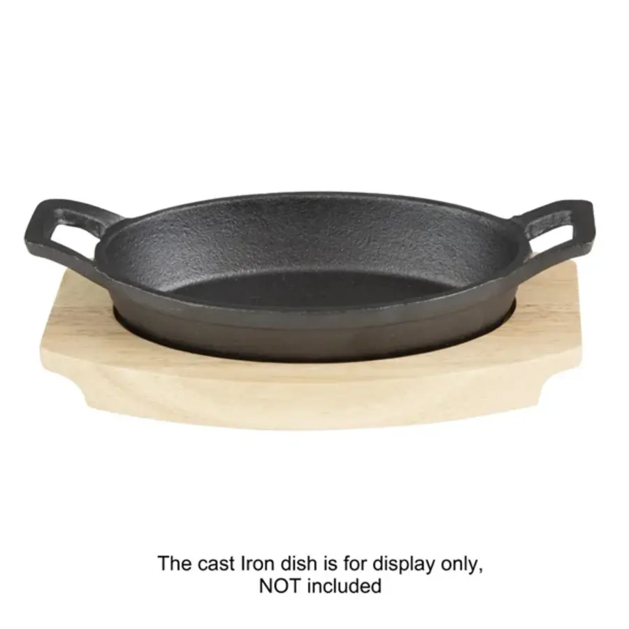 Hevea plate for cast iron oval ear dish | 210x120mm