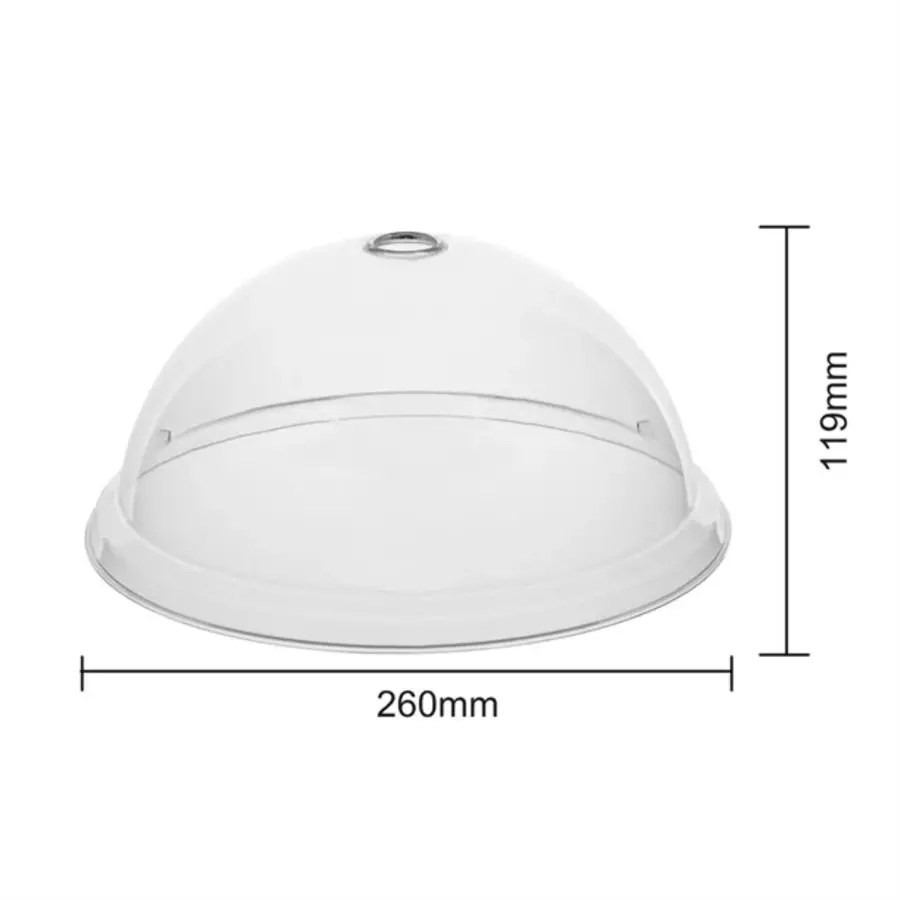 Couvercle d'assiette bombé Kristallon rond | 260x120mm