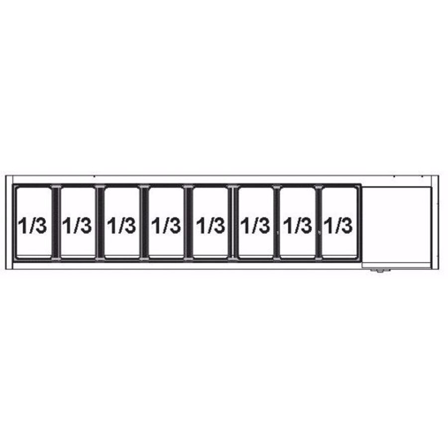 Static Cooled Display Case | For 8x 1/3 GN or 16x 1/6 GN