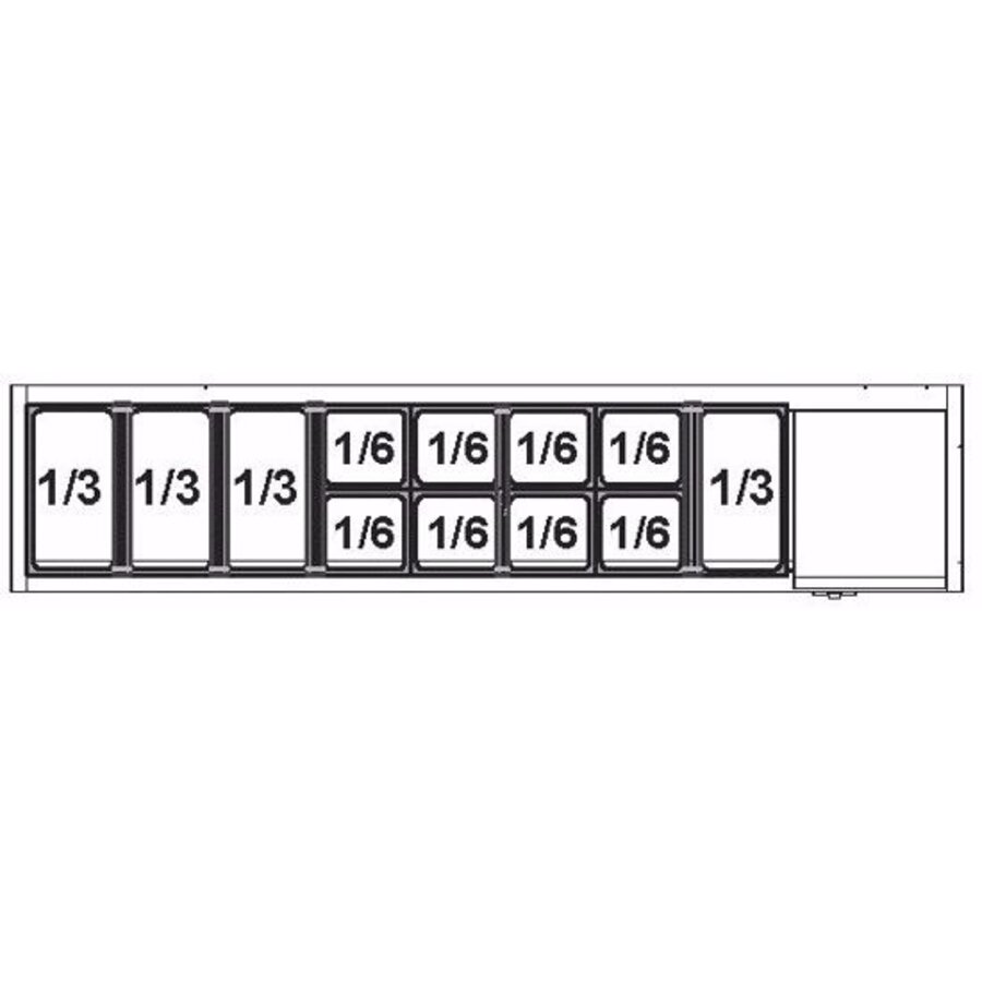 Static Cooled Display Case | For 8x 1/3 GN or 16x 1/6 GN