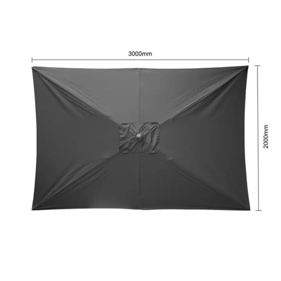 Sevilla square parasol | Black | 200(w) x 257(h)cm