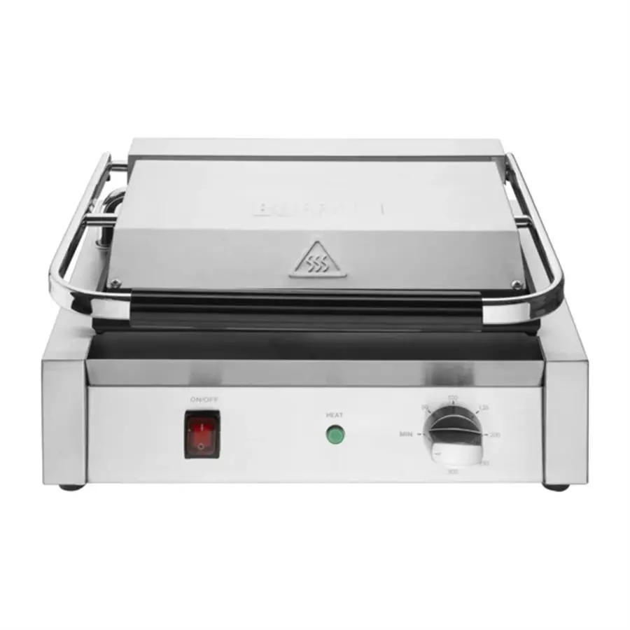 Grill contact Bistro - grande plaque plate | acier inoxydable | 38 (l) x 39,5 (p) x 21 (h) cm