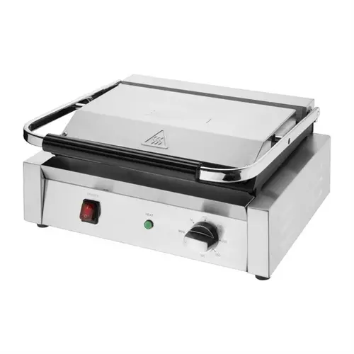  Buffalo Bistro contact grill - large flat plate | stainless steel | 38(w) x 39.5(d) x 21 (h)cm 