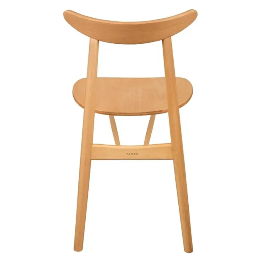 Chaise d'appoint en hêtre Fameg | Bois | 43(l) x 48(p) x 79 (h) cm | (paquet de 2)