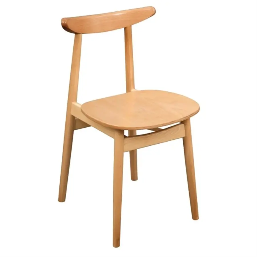 Chaise d'appoint en hêtre Fameg | Bois | 43(l) x 48(p) x 79 (h) cm | (paquet de 2)