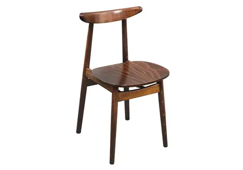  HorecaTraders Fameg Beistellstuhl aus Walnuss | Holz | 43 (B) x 48 (T) x 79 (H) cm | (2er-Pack) 