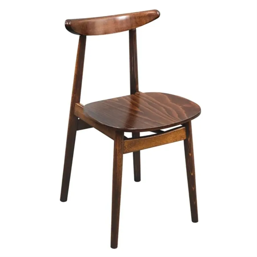 Fameg Beistellstuhl aus Walnuss | Holz | 43 (B) x 48 (T) x 79 (H) cm | (2er-Pack)