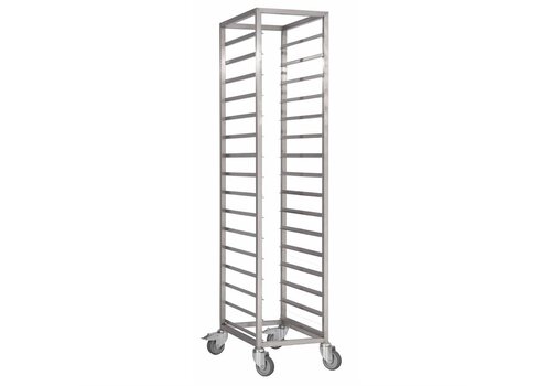  HorecaTraders Shelving trolley | GN 1/1 with 18 tiers 