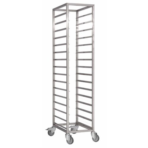  HorecaTraders Shelving trolley | GN 1/1 with 18 tiers 