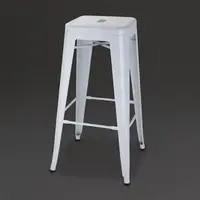 Boléro | Tabourets hauts de bistrot en acier | Blanc | (4 pièces)