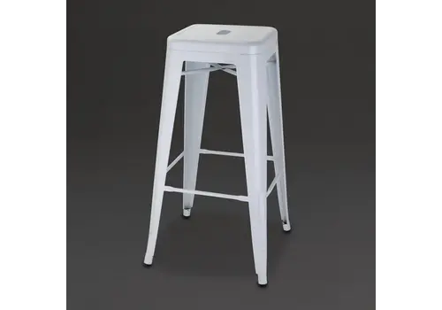  Bolero Boléro | Tabourets hauts de bistrot en acier | Blanc | (4 pièces) 