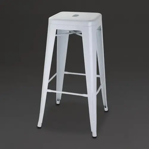  Bolero Boléro | Tabourets hauts de bistrot en acier | Blanc | (4 pièces) 