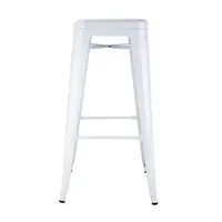 Bolero | Bistro high stools made of steel | White | (4 pieces)