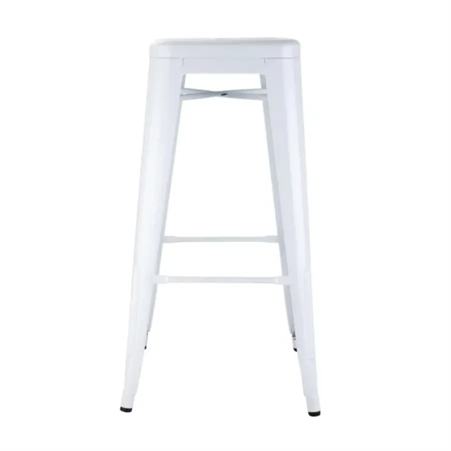 Boléro | Tabourets hauts de bistrot en acier | Blanc | (4 pièces)