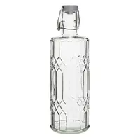 Bouteille d'eau en verre géo Olympia avec bouchon | 1L | (6 pièces)