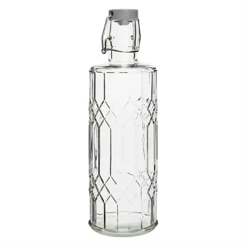  Olympia Olympia geo glazen waterfles met stop | 1L | (6 stuks) 