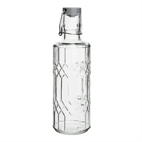  Olympia Olympia Geo-Glaswasserflasche mit Stopfen | 640 ml | (6 Stück) 